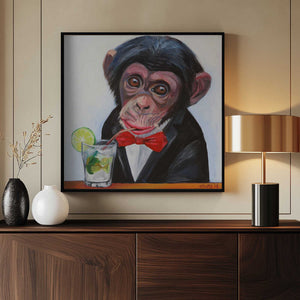 Tablou înramat „Monkey in a Tuxedo” de Violeta Vollmer