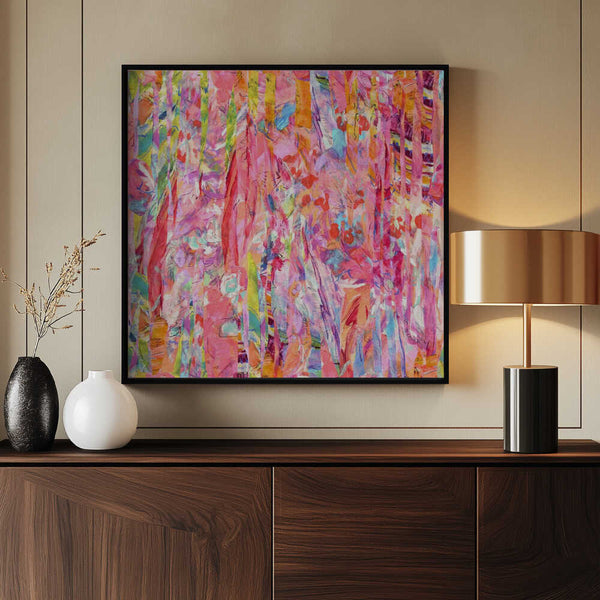 Tablou înramat „Repeatpattern Hotpinkgoddess Vibrant2” de Dorothy Fagan