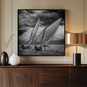 Tablou înramat „Sailboats and Light” de Angel Villalba