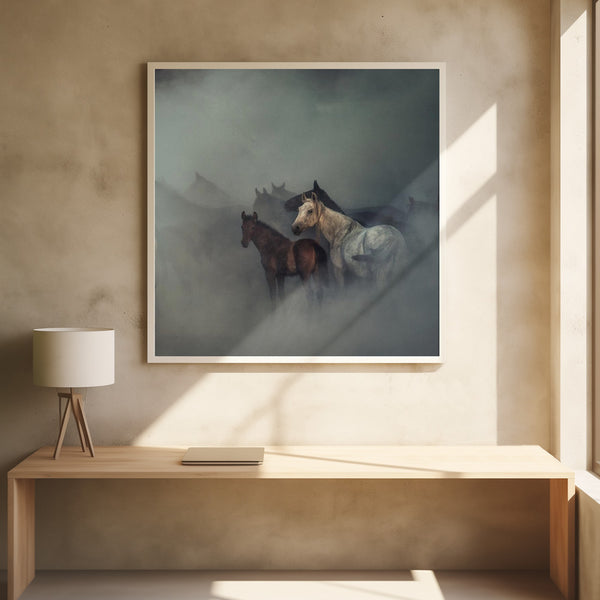 Tablou înramat „The lost horses” de Hüseyin Taşkın