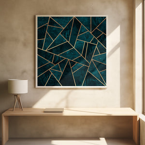 Tablou înramat „Deep Teal Stone” de Elisabeth Fredriksson
