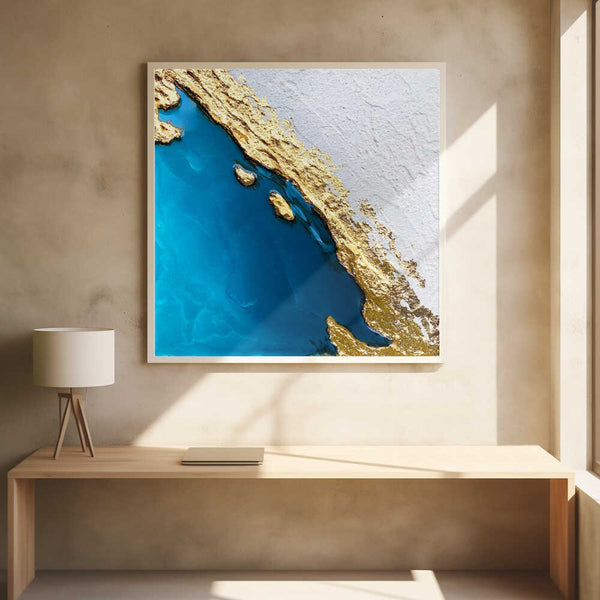 Tablou înramat „Frozen Golden Ocean 2” de Alyson Storms