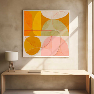 Tablou înramat „Mid Century Curry Yellow Blush Spring2” de Ana Rut Bre