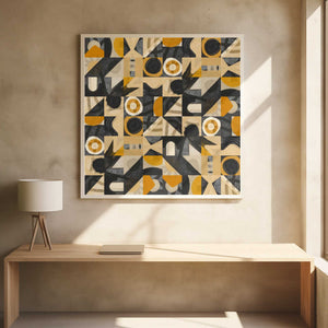 Tablou înramat „Mid Century Grid Pattern Eight” de Little Dean