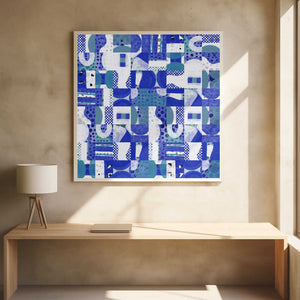Tablou înramat „Mid Century Grid Pattern Five” de Little Dean