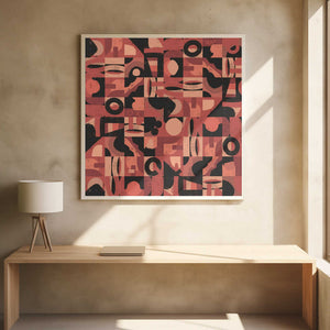 Tablou înramat „Mid Century Grid Pattern Nine” de Little Dean