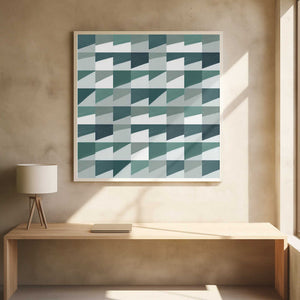 Tablou înramat „Mid Century Grid Pattern Seven” de Little Dean
