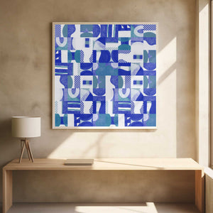 Tablou înramat „Mid Century Grid Pattern Six” de Little Dean