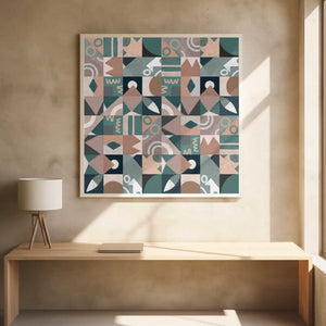 Tablou înramat „The Mid Century Grid Pattern” de Little Dean