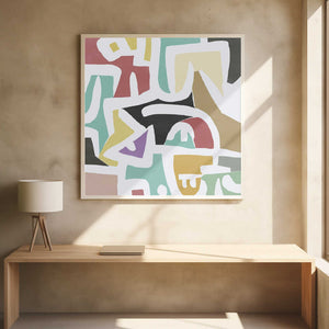 Tablou înramat „ Colorful Shapes and Geometric Patterns” de Little Dean