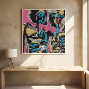 Tablou înramat „Ink and oil abstract 02” de Little Dean