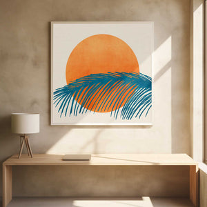 Tablou înramat „Retro Tropical Sunset” de Kristian Gallagher
