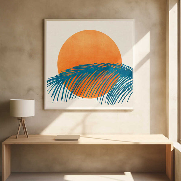 Tablou înramat „Retro Tropical Sunset” de Kristian Gallagher