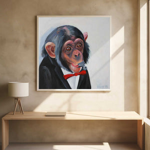 Tablou înramat „Dapper Chimp Whistle” de Violeta Vollmer