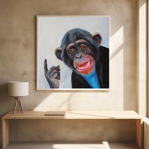 Tablou înramat „Chimpanzee's Thought” de Violeta Vollmer