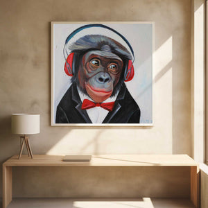 Tablou înramat „Groovy Primate Tunes” de Violeta Vollmer