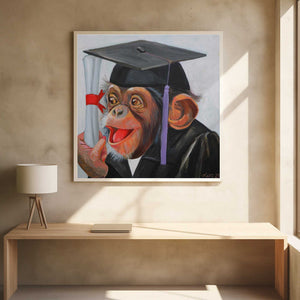 Tablou înramat „Chimp Graduation Day” de Violeta Vollmer