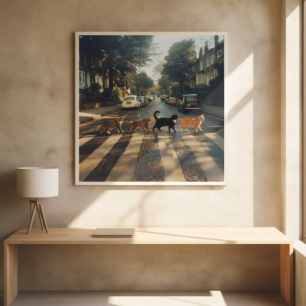 Tablou înramat „Kitty Abbey Road” de Dikhotomy