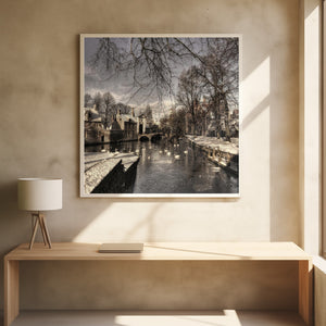 Tablou înramat „Bruges in Christmas dress” de Yvette Depaepe