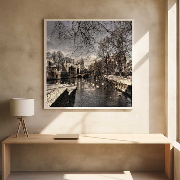 Tablou înramat „Bruges in Christmas dress” de Yvette Depaepe