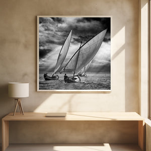 Tablou înramat „Sailboats and Light” de Angel Villalba