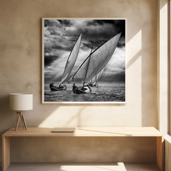 Tablou înramat „Sailboats and Light” de Angel Villalba