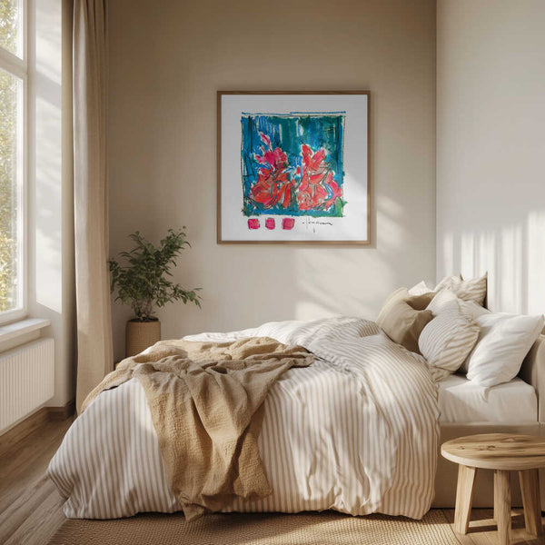 Tablou înramat „Pink Blossoms Abstract” de Dorothy Fagan