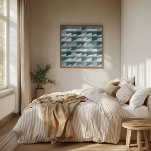 Tablou înramat „Mid Century Grid Pattern Seven” de Little Dean