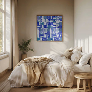 Tablou înramat „Mid Century Grid Pattern Six” de Little Dean