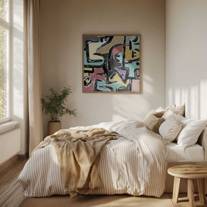 Tablou înramat „Bold Color Brushstrokes” de Little Dean