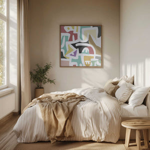 Tablou înramat „ Colorful Shapes and Geometric Patterns” de Little Dean
