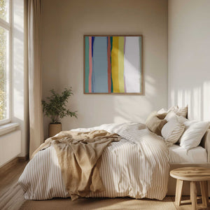Tablou înramat „Vertical Brushstrokes in a Vibrant Palette” de Little Dean