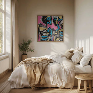 Tablou înramat „Ink and oil abstract 02” de Little Dean