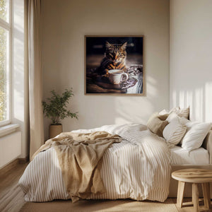 Tablou înramat „Caffeine Cats (8)” de Justyna Jaszke