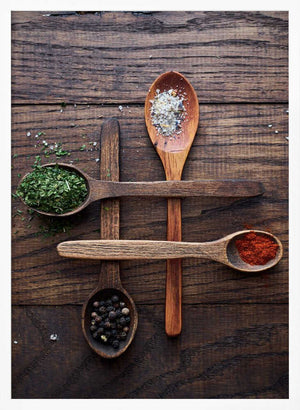 Tablou înramat „Wooden Spoons With Colorful Spices” de Karina Aleksandrova
