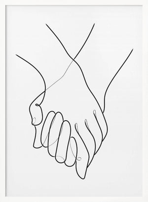 Tablou înramat „Holding Hands Lines” de Pictufy Studio II