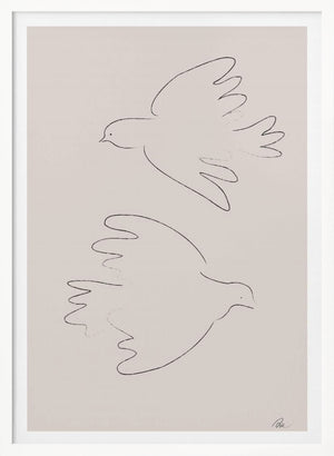 Tablou înramat „Two Doves” de Pictufy Studio II