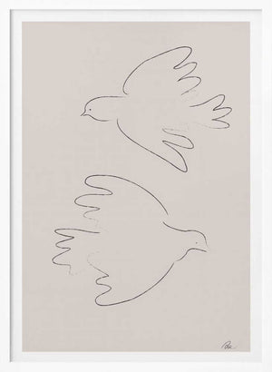Tablou înramat „Two Doves” de Pictufy Studio II