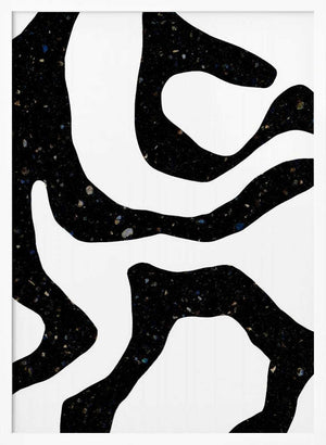 Tablou înramat „Organic Black Forms with Speckled Patterns” de uplusmestudio