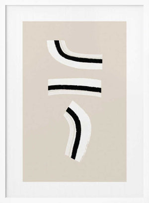 Tablou înramat „Minimalist Black and White Curved Lines” de uplusmestudio
