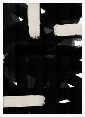 Tablou înramat „Monochrome Brushstrokes” de uplusmestudio
