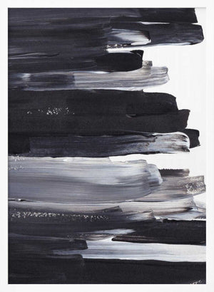 Tablou înramat „Monochrome Brushstrokes” de uplusmestudio
