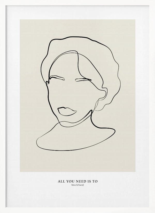 Tablou înramat „Modern female line art” de NKTN