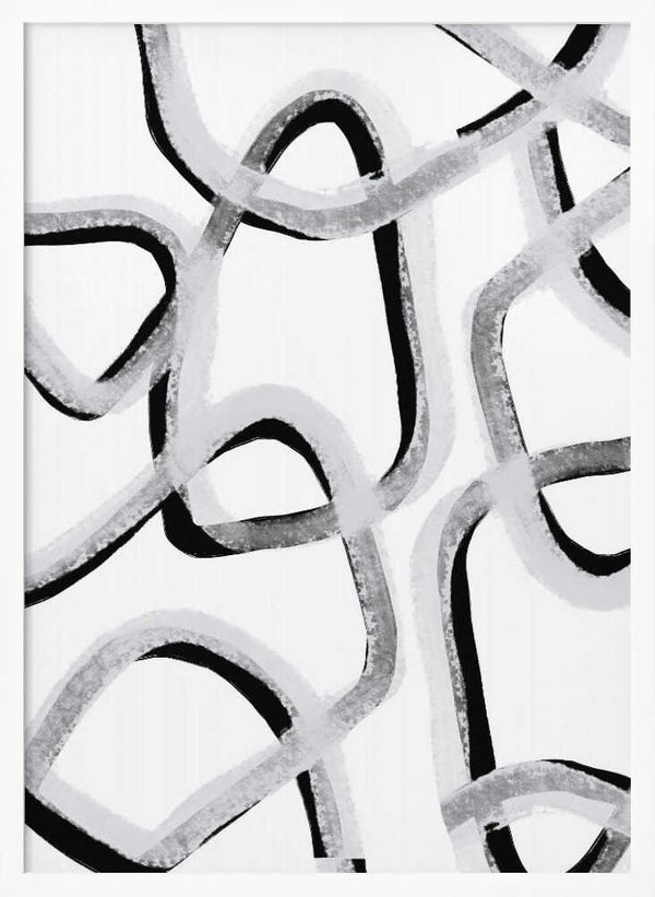 Tablou înramat „Chaotic Lines Dance” de uplusmestudio