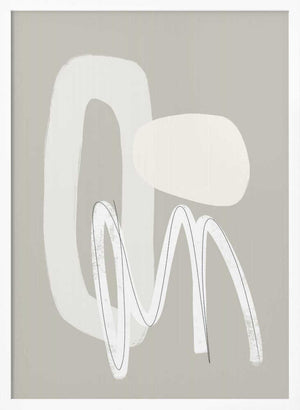 Tablou înramat „Flowing Curves and Shapes in Neutral Tones” de uplusmestudio