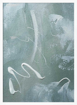 Tablou înramat „Green and White Acrylic” de uplusmestudio