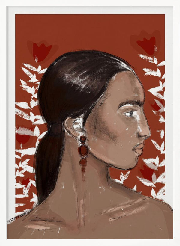 Tablou înramat „Crimson Elegance” de Treechild