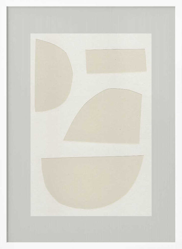 Tablou înramat „Geometric Shapes In A Monochrome Palette” de uplusmestudio