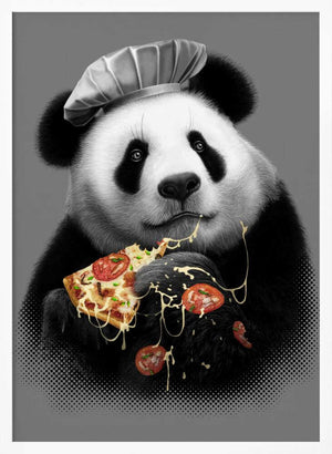 Tablou înramat „panda loves pizza” de Adam Lawless