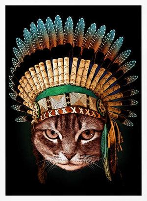 Tablou înramat „chief cat” de Adam Lawless